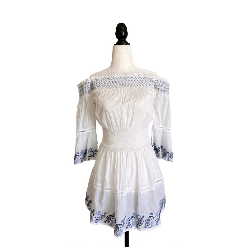 NWT Subdued Wide Sleeve Embroidered 100% Cotton Dress